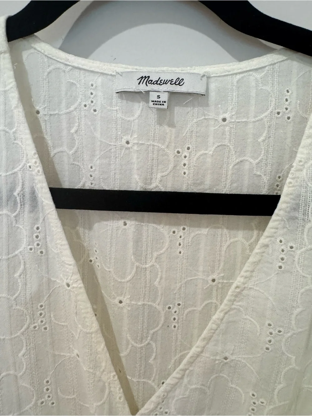 Madewell Eyelet Wrap Peplum Top